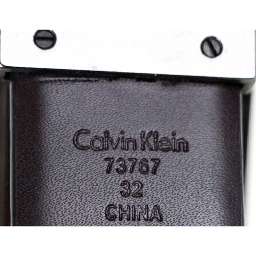 Calvin Klein BLACK BROWN LEATHER 1 3/8